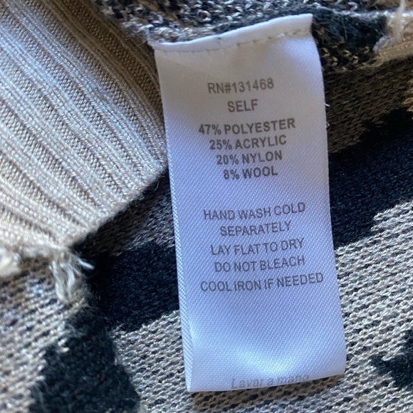 Animal print sweater with frayed edges on the bottom, neckline, and sleeves - Picture 3 of 4